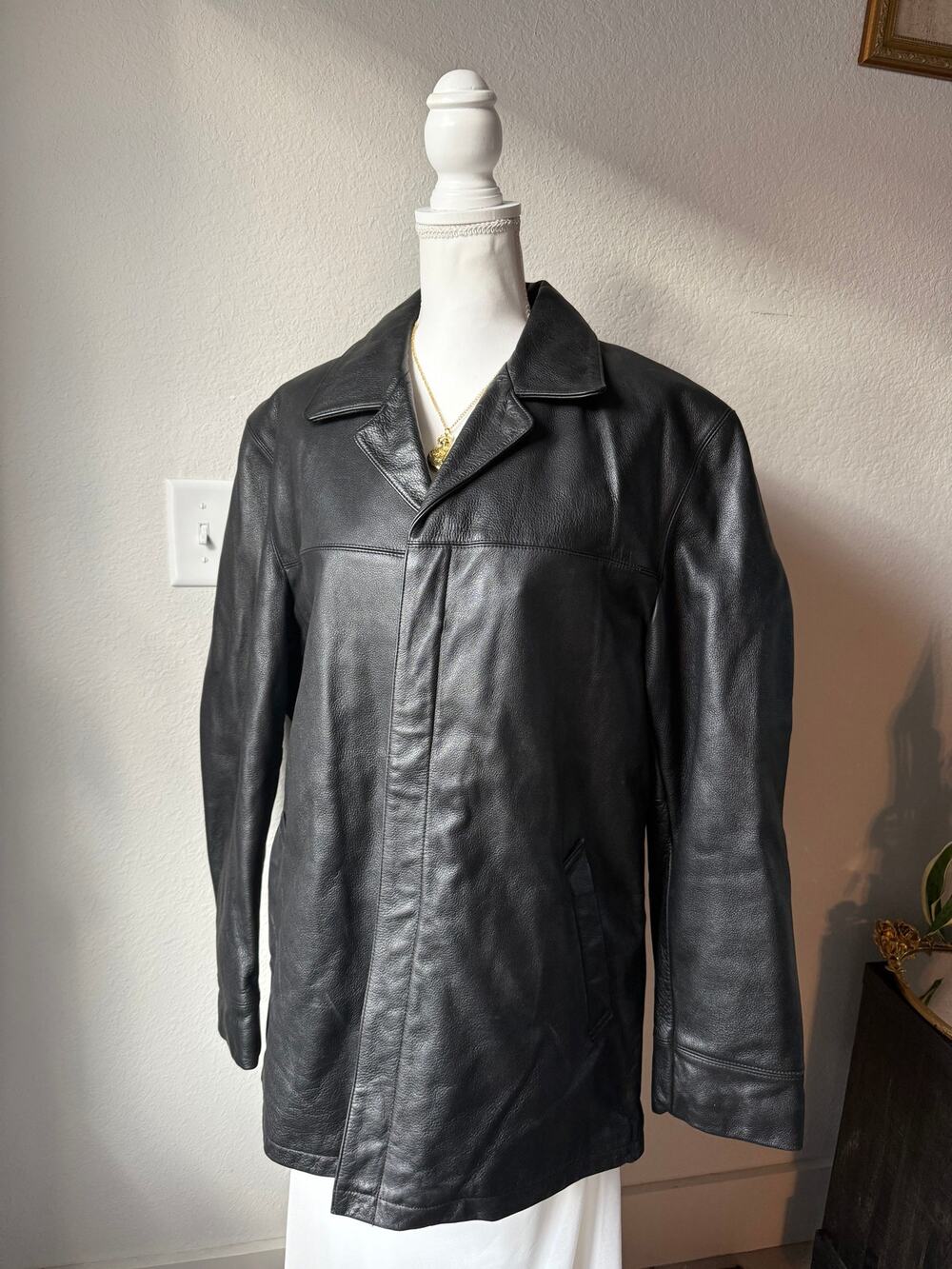 Kenneth Cole Black Genuine Leather Jacket